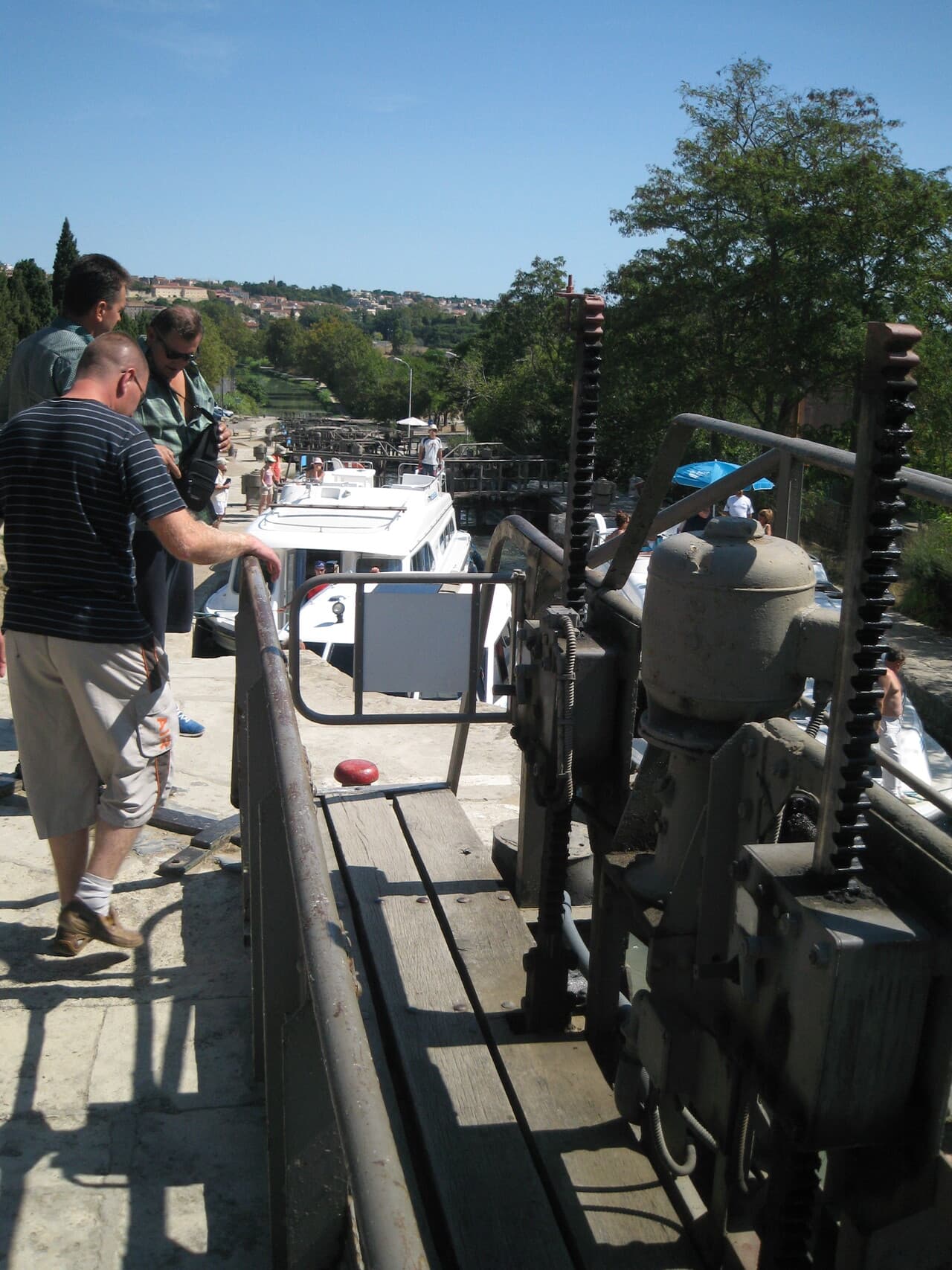 Boats passing through the staircase of locks at Fonseranes